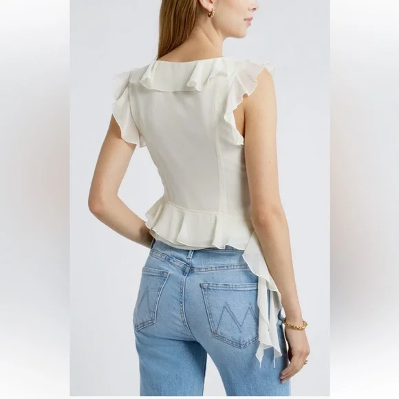 SLEEVELESS RUFFLE TOP - Picture 6 of 7